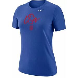 New ~ NIKE ~ Women's USWNT 2023 Script Blue Soccer T-Shirt Size L